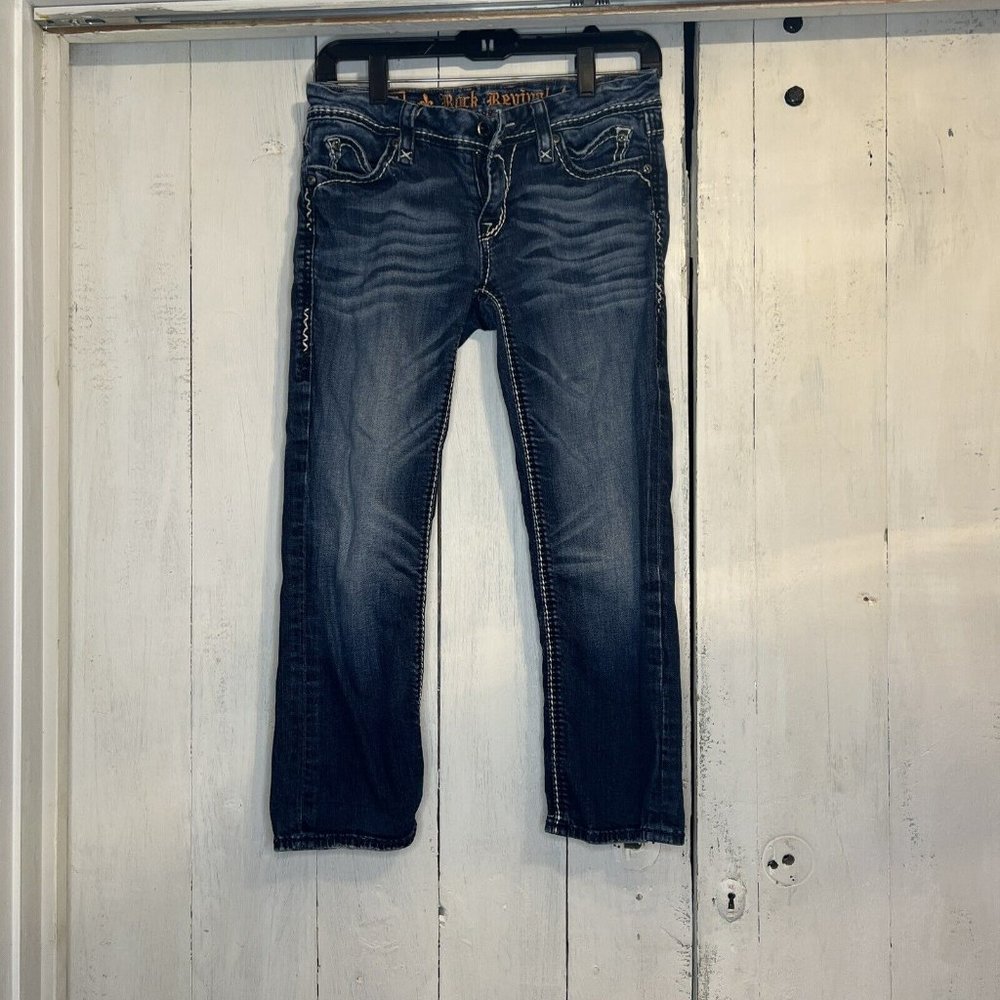 Womens Sz 28 ROCK REVIVAL Charlotte CAPRI JEANS NICE